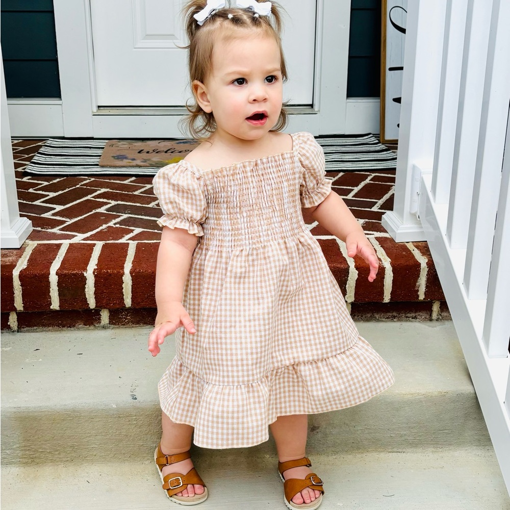 Baby girl Plaid Smoked Dress